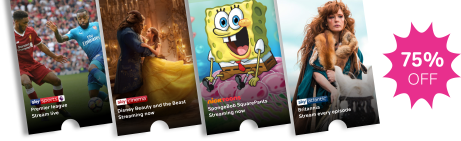 75% off 6 months of NOW TV