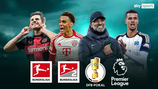 Abgebildet sind Spieler aus der Bundesliga, der 2. Bundesliga, dem DFB-Pokal und - stellvertretend für die Premier League - Jürgen Klopp.
