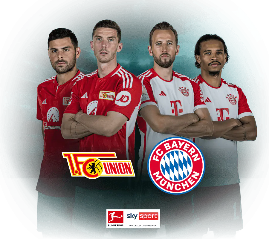 Abgebildet sind jeweils zwei Spieler von FC Bayern München und 1. FSV Mainz 05.