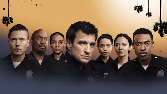 Die Hauptdarsteller von The Rookie: im Vordergrund John Nolan (Nathan Fillion).