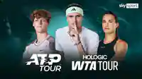 Abgebildet sind Spieler der ATP Tour und der WTA Tour.