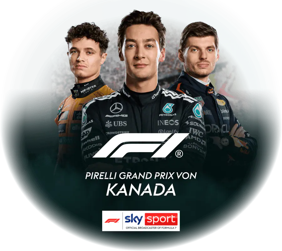 Abgebildet sind von links nach rechts die Formel-1-Fahrer  Leandro Norris,  Lance Stroll und Max Verstappen.