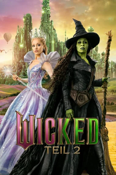 Wicked: Glinda gespielt von Ariana Grande und Elphaba gespielt von Cynthia Erivo. 