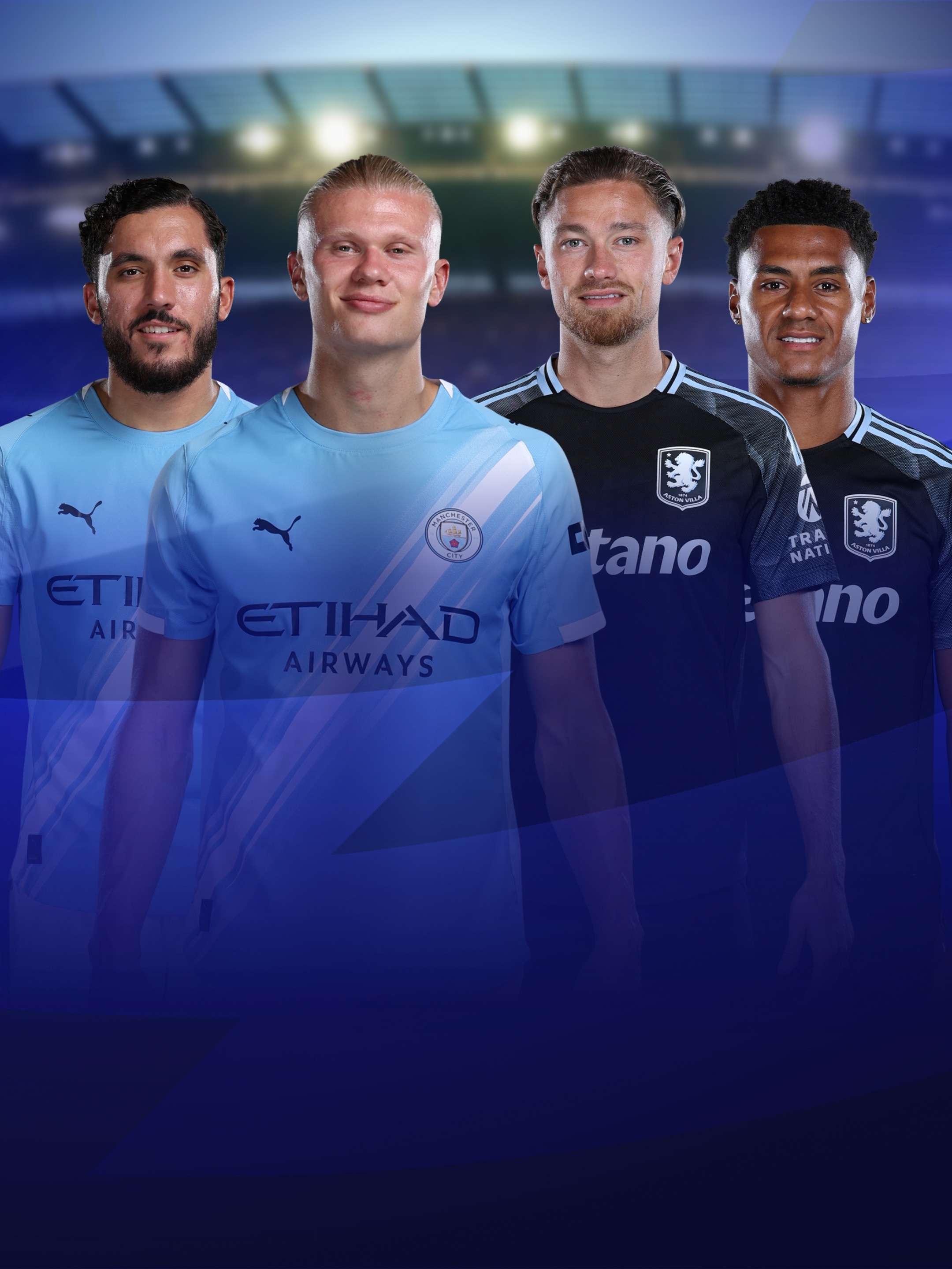 Jeweils zwei Spieler vom Manchester City und Aston Villa