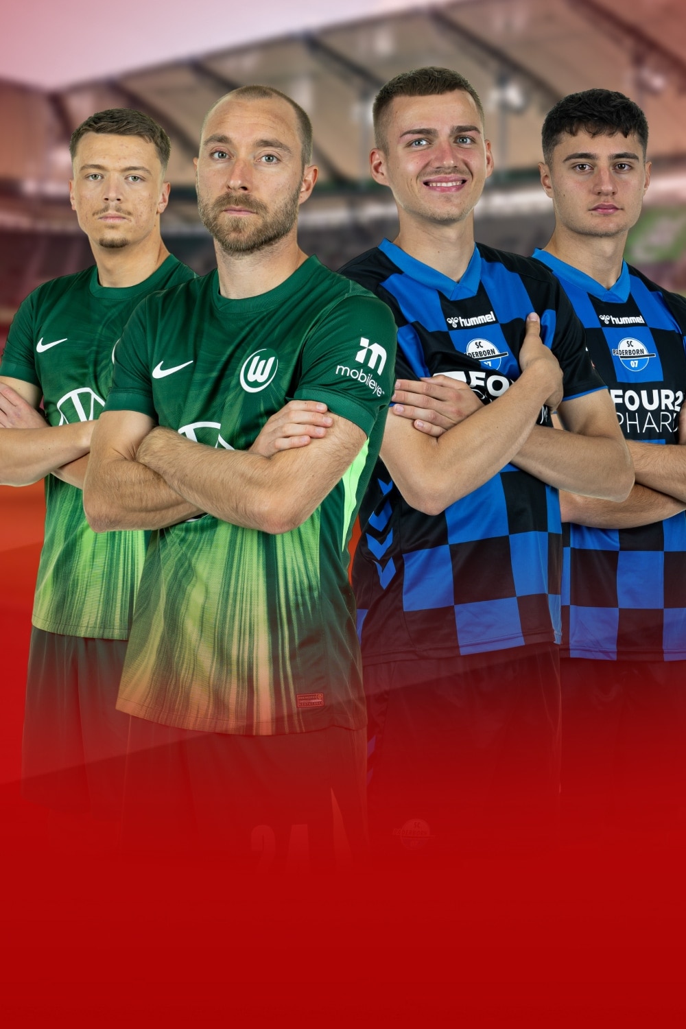 Jeweils zwei Spieler vom FC Schalke 04 und Eintracht Braunschweig
