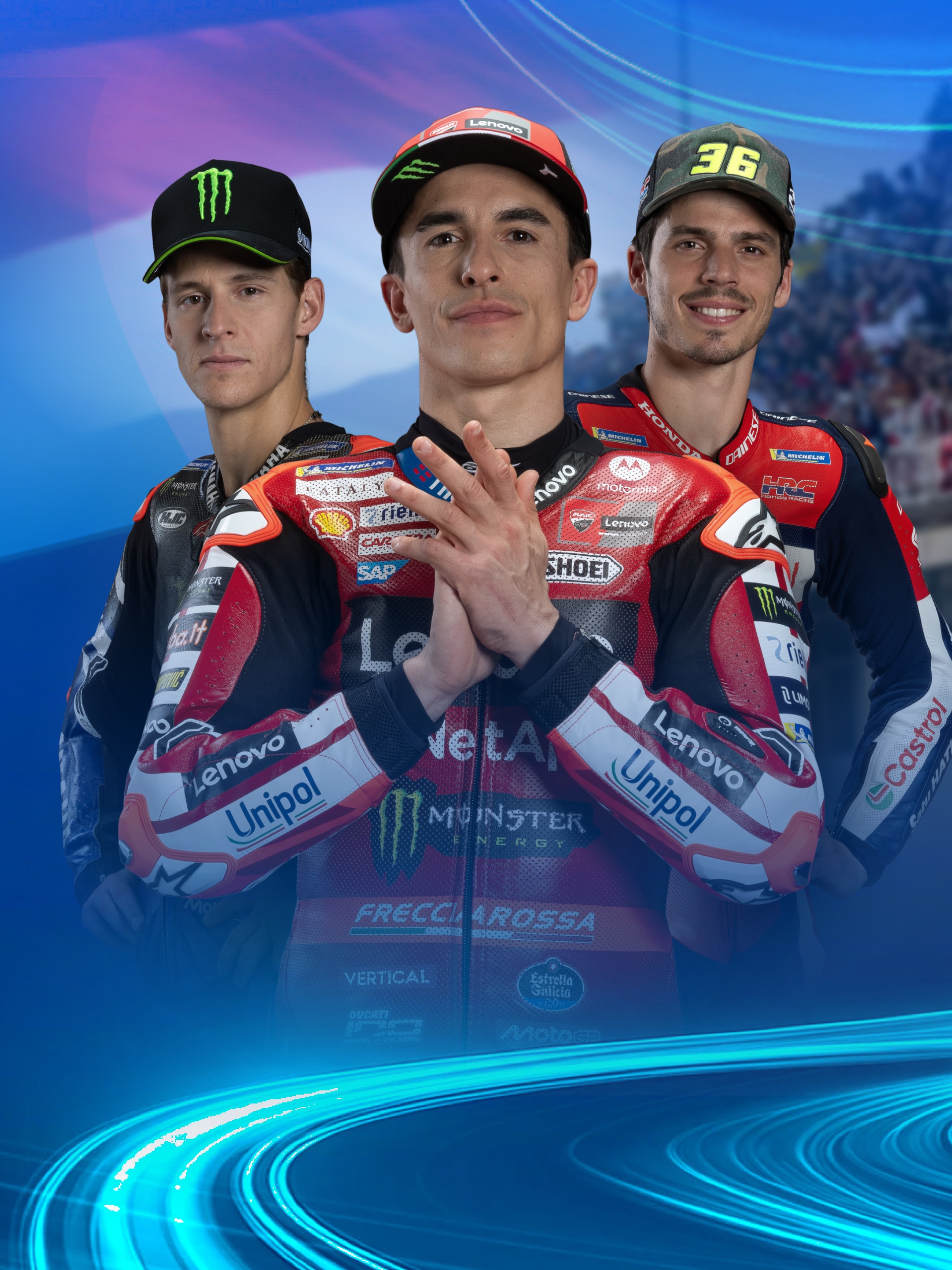 Drei Fahrer der MotoGP