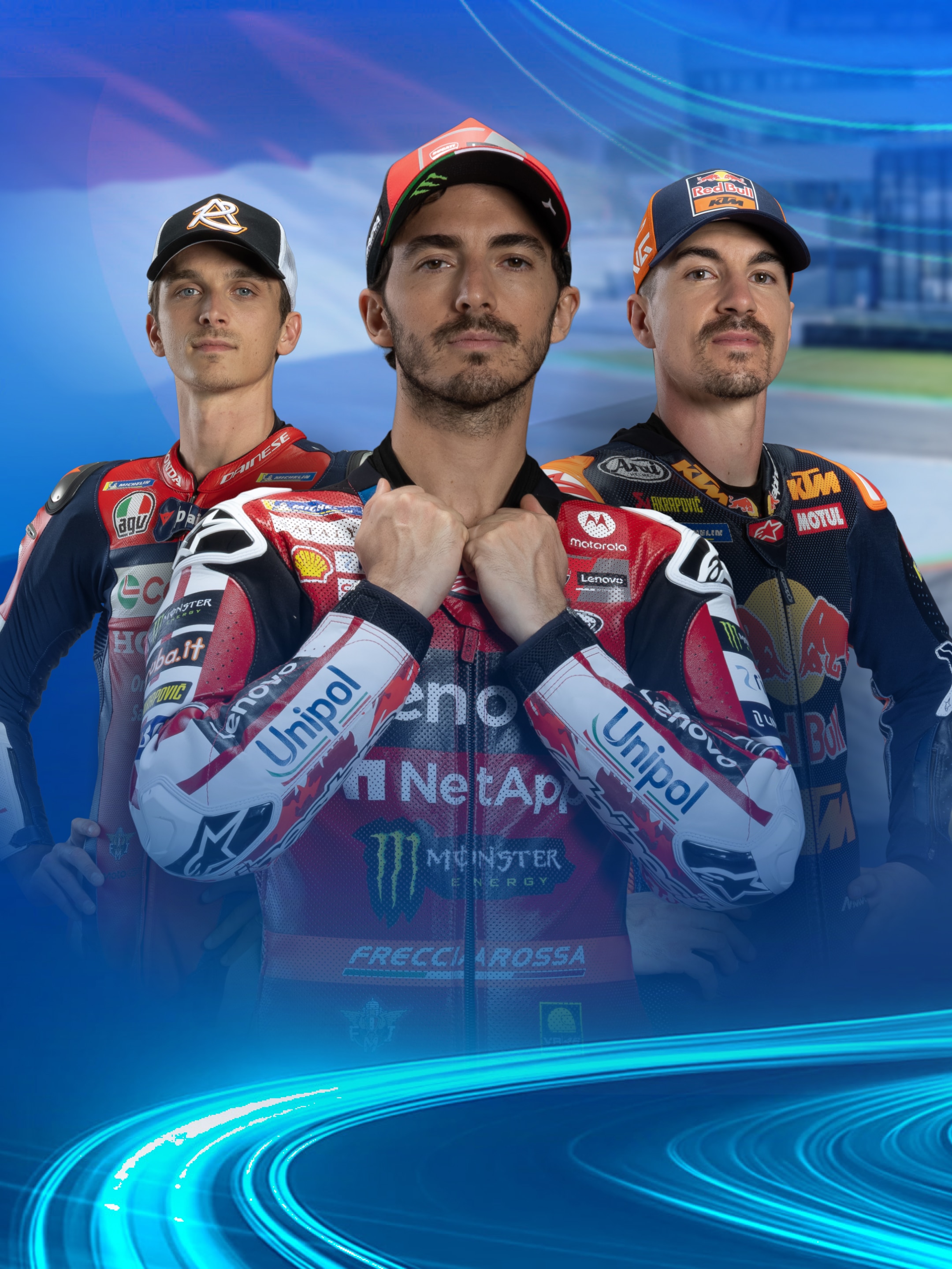 Drei Fahrer der MotoGp