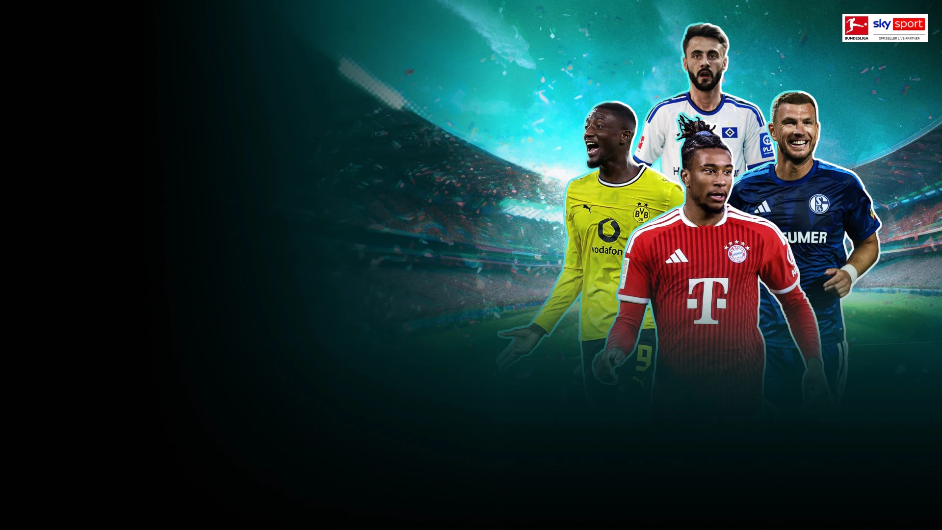 Vier Spieler aus verschiedenen Vereinen der Bundesliga