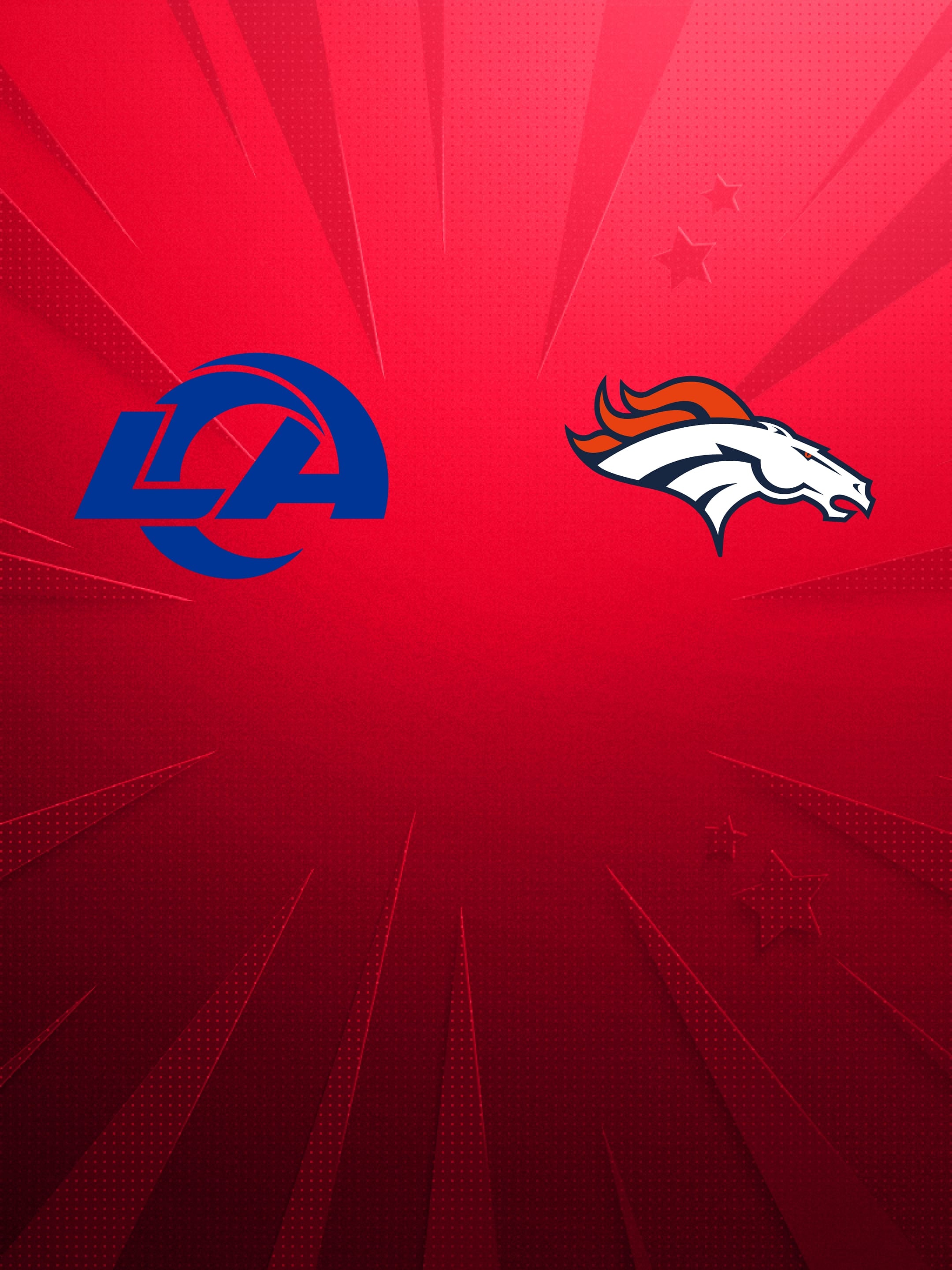 Logos von Los Angeles Rams und Denver Broncos