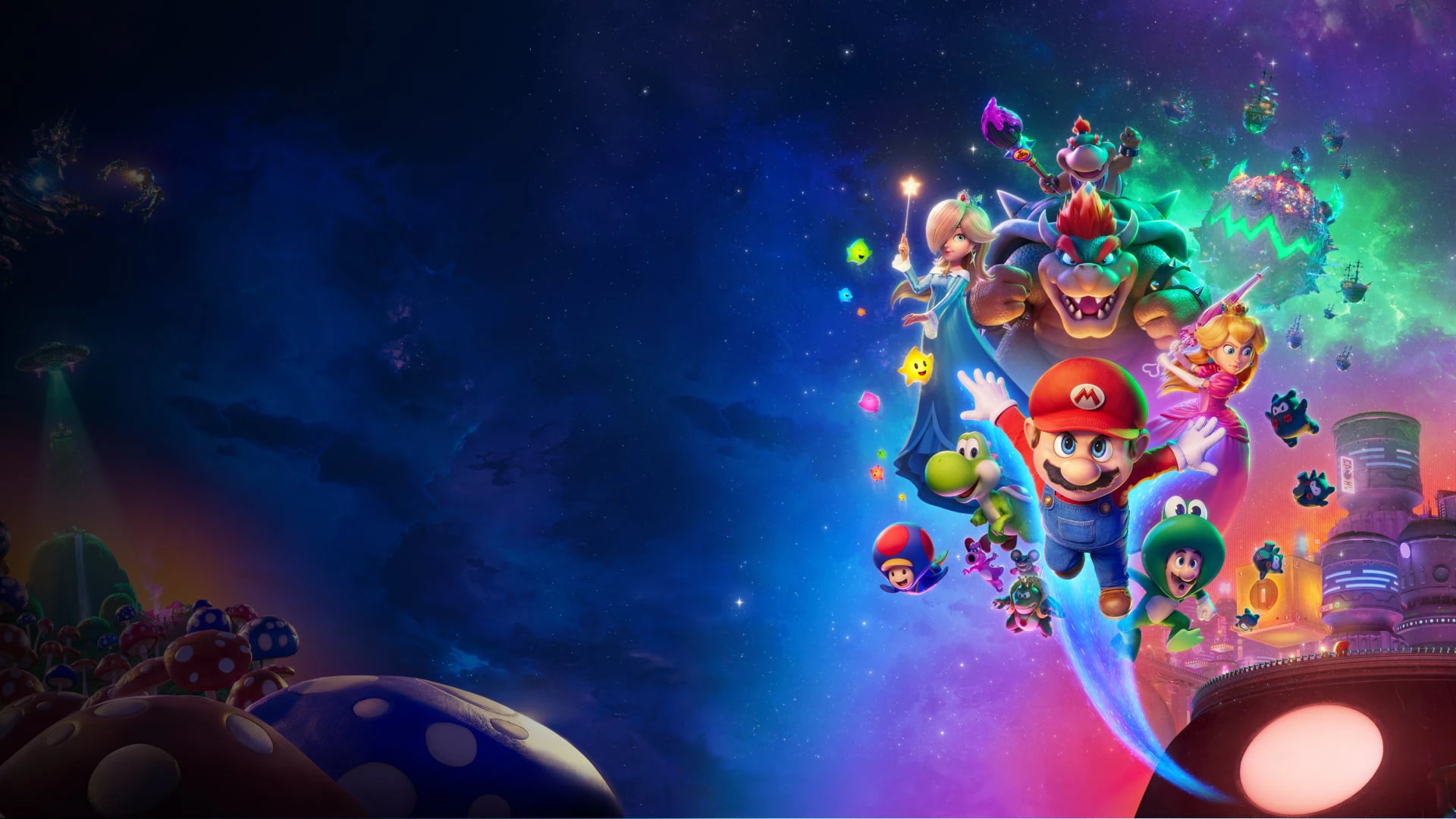 Filmplakat von Der Super Mario Galaxy Film.