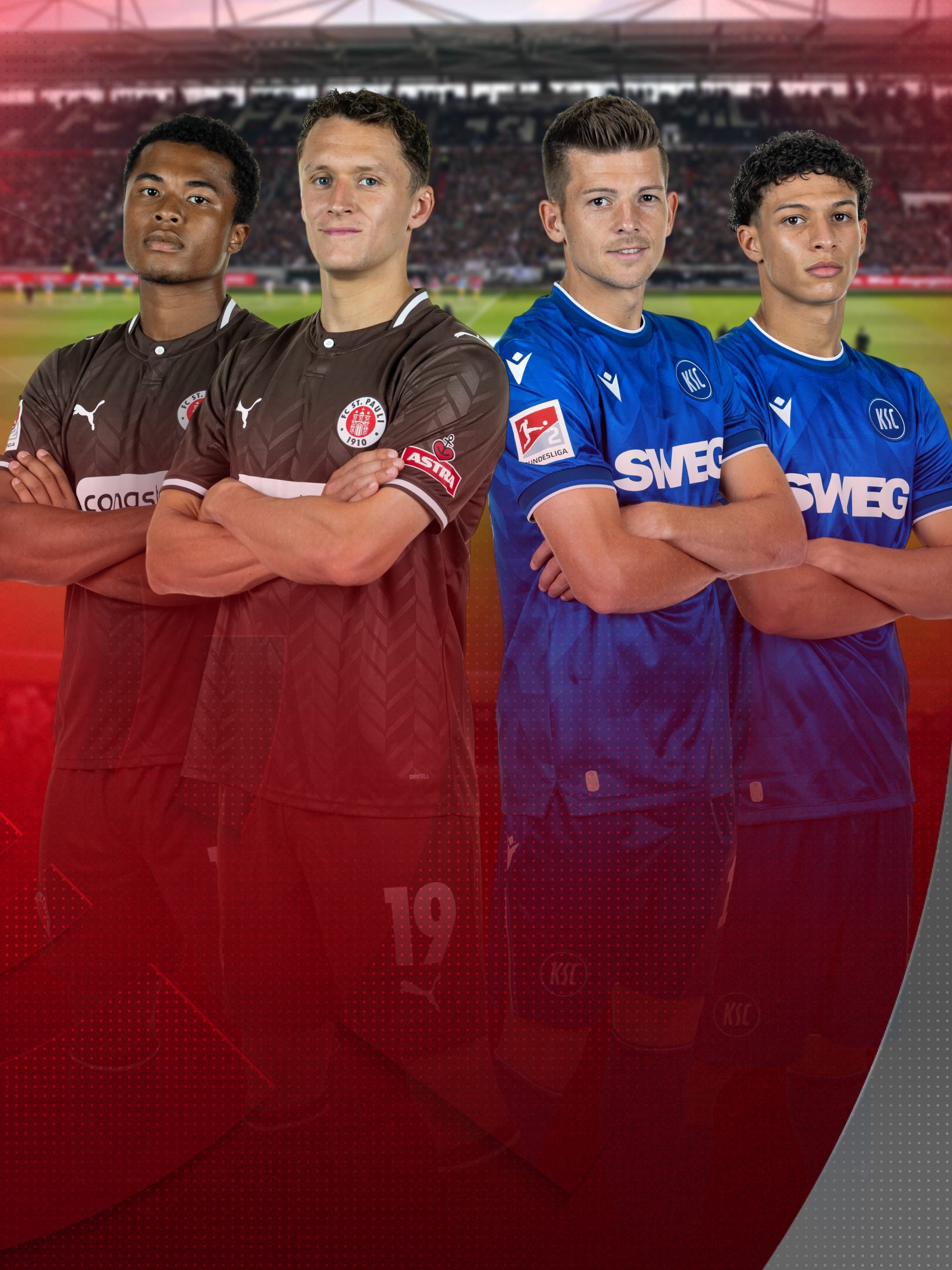 Logos von FC St. Pauli  und Karlsruher SC	