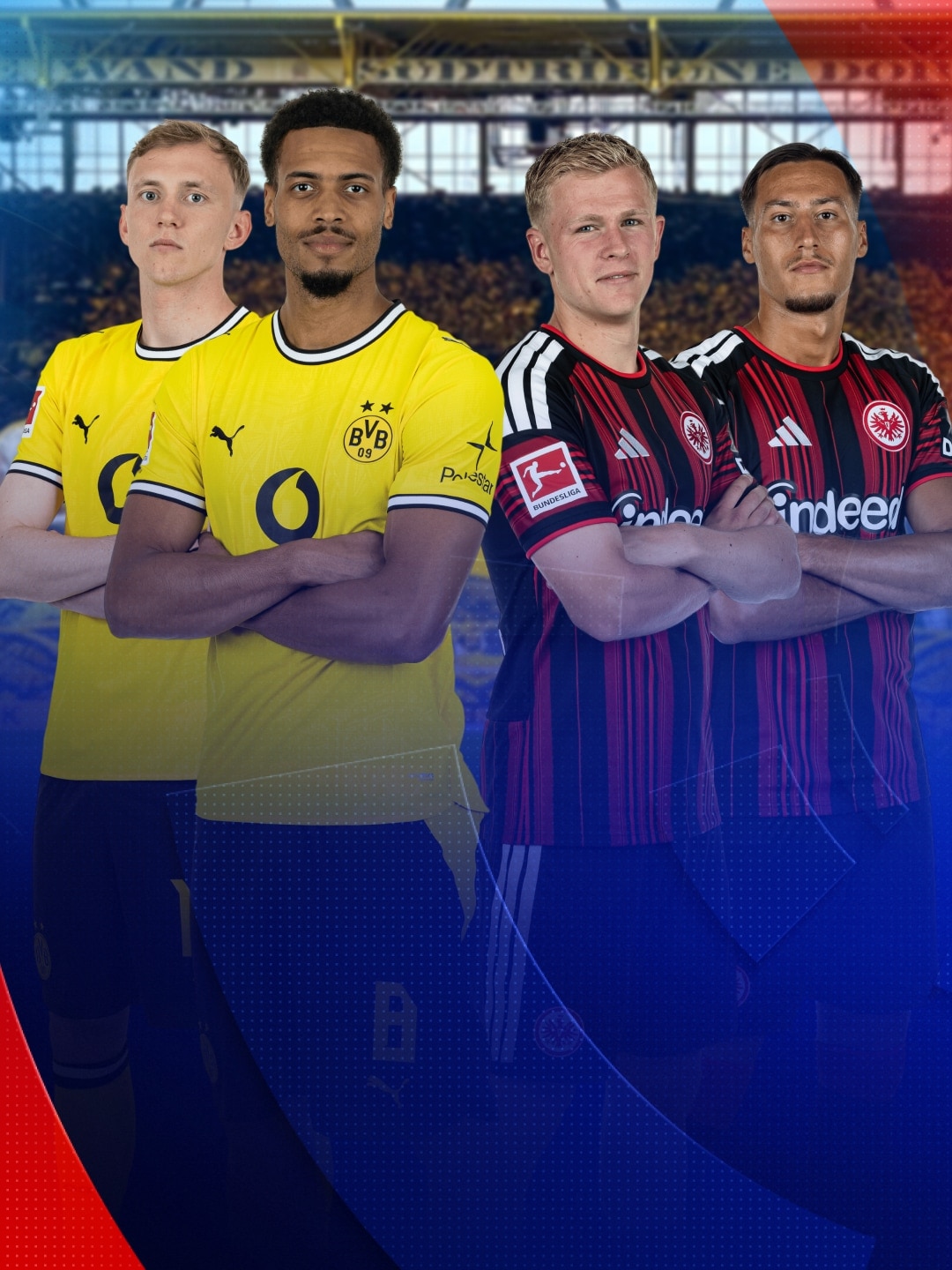 Spieler von Borussia Dortmund und Eintracht Frankfurt