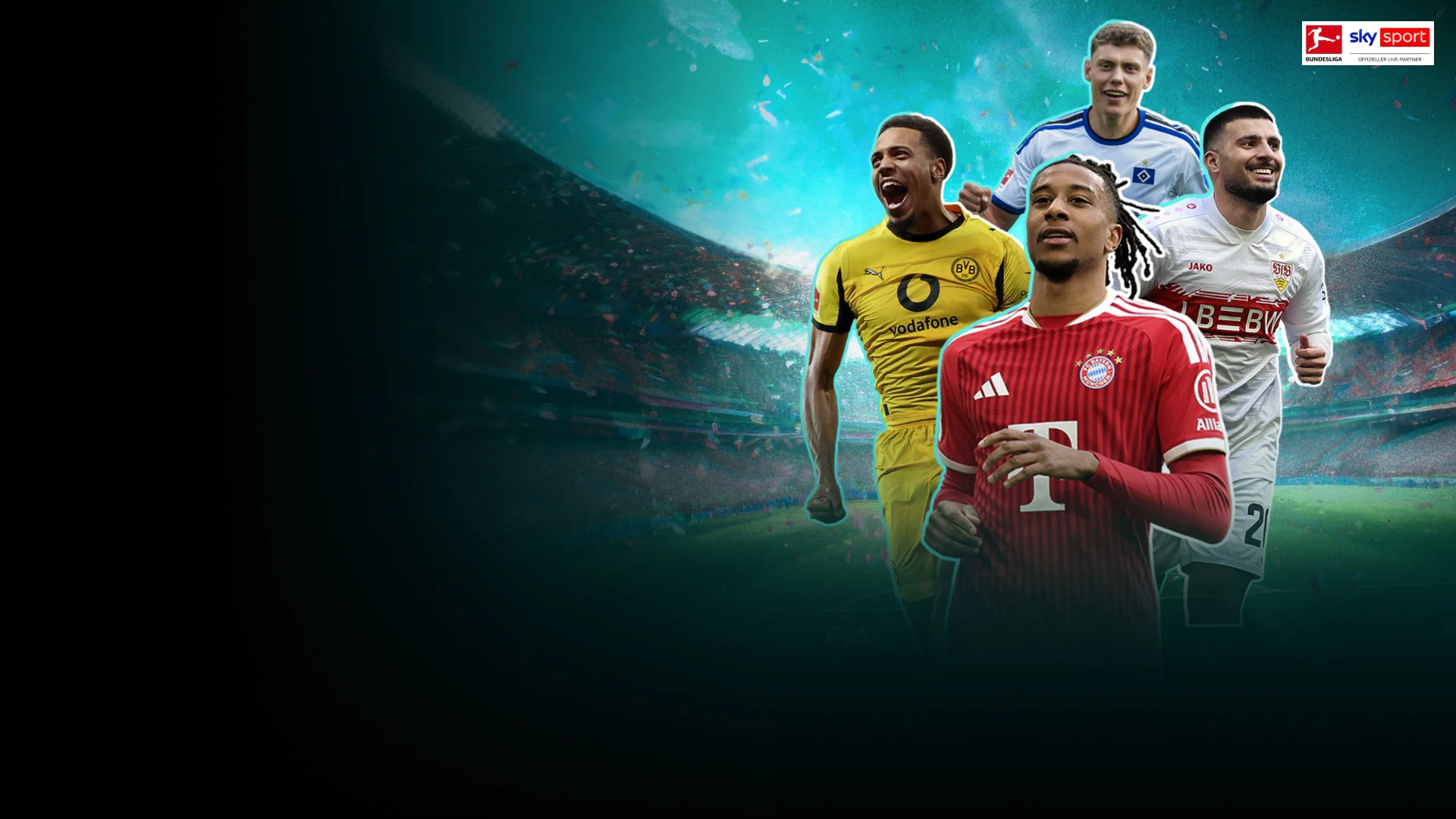 Vier Spieler aus verschiedenen Vereinen der Bundesliga