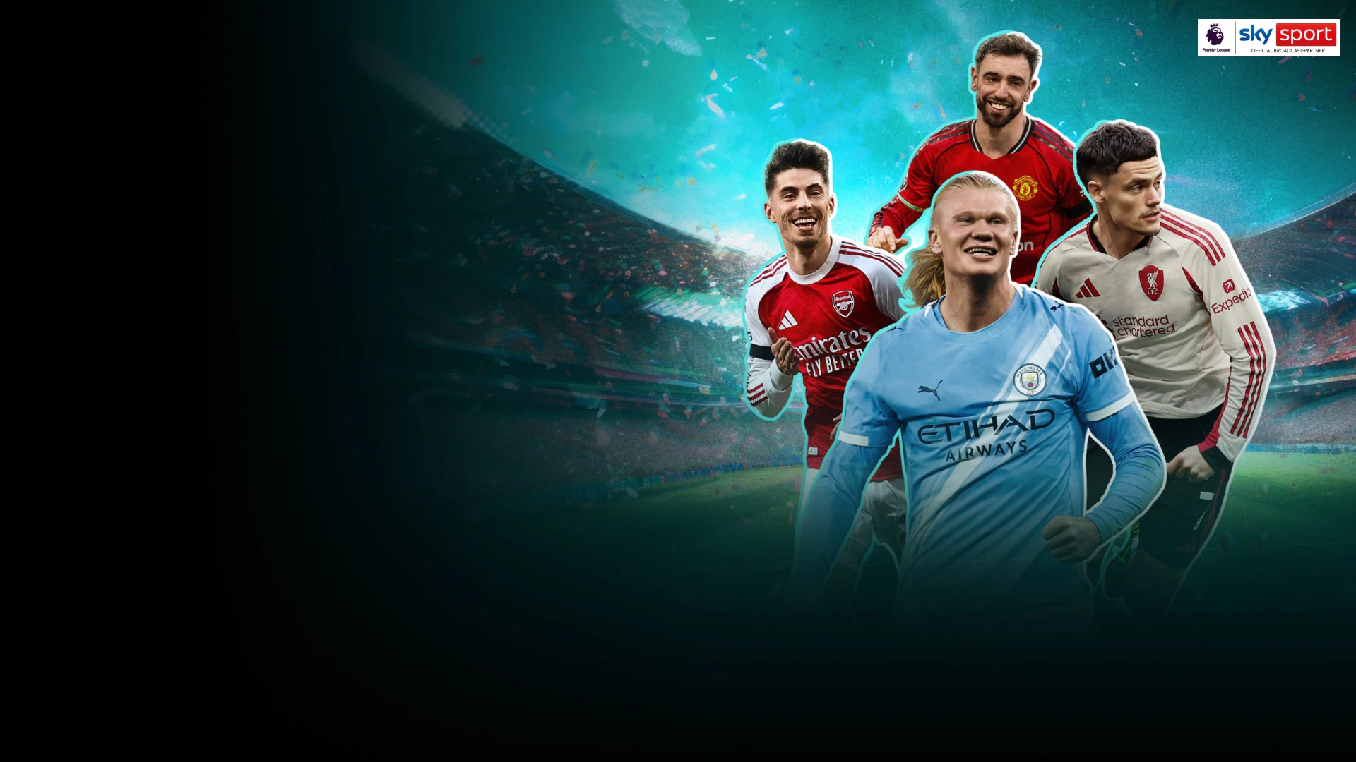 Vier Spieler aus der verschiedenen Vereinen der Premier League