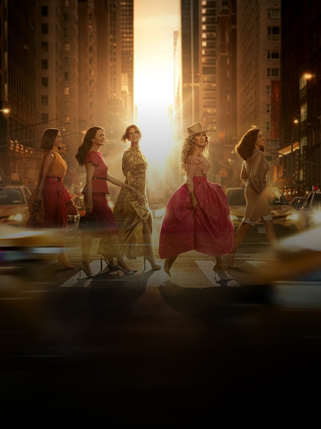 The cast of And Just Like That walking in the city
