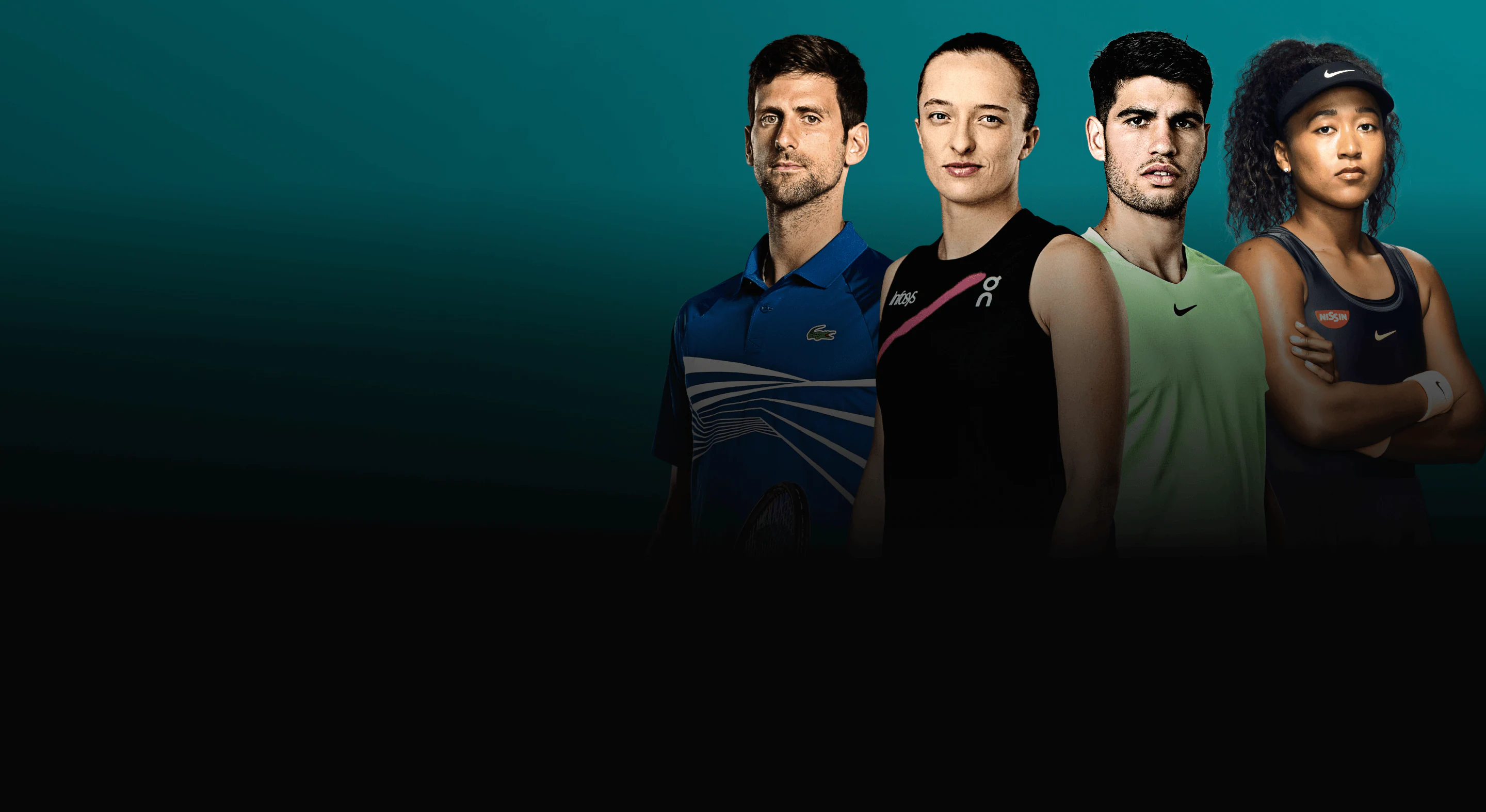 Novak Djokovic, Iga Swiatek, Carlos Alcaraz, and Leylah Fernandez