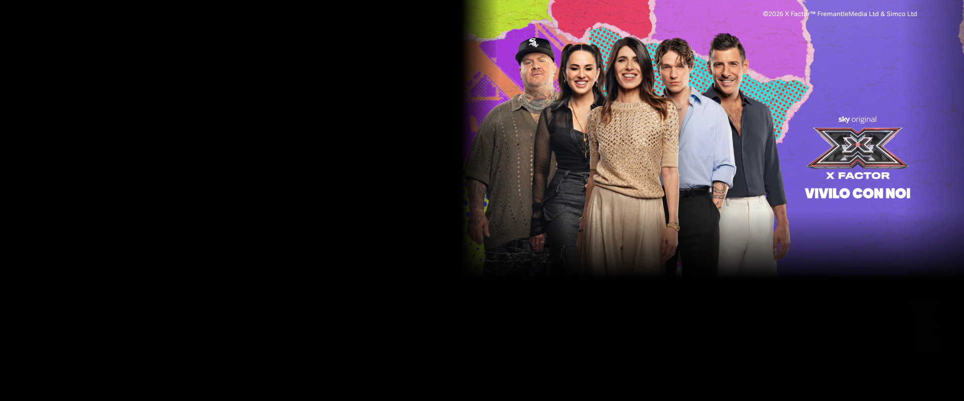 Immagine promozionale X Factor 2026 su NOW