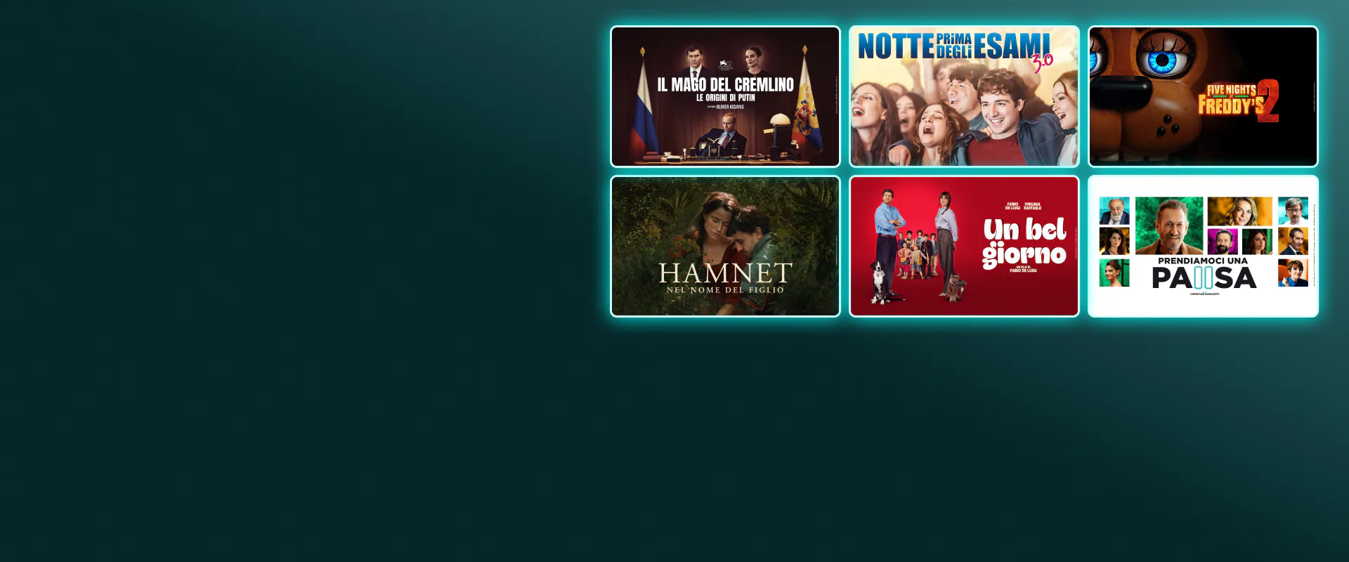 Mosaico contenuti cinema